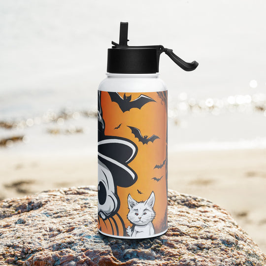 Stainless steel water bottle with a straw lid - WhatUWant2Buy