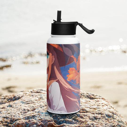 Stainless steel water bottle with a straw lid - WhatUWant2Buy