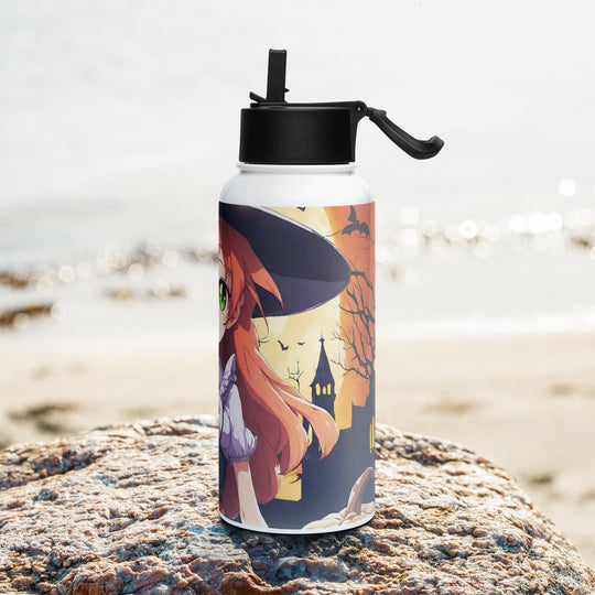 Stainless steel water bottle with a straw lid - WhatUWant2Buy
