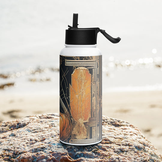 Stainless steel water bottle with a straw lid - WhatUWant2Buy