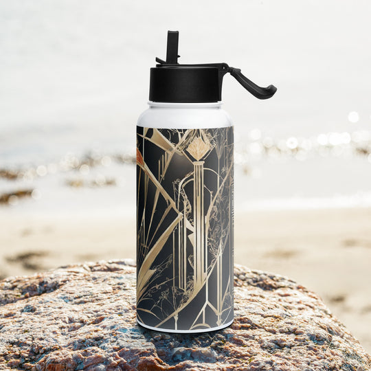 Stainless steel water bottle with a straw lid - WhatUWant2Buy