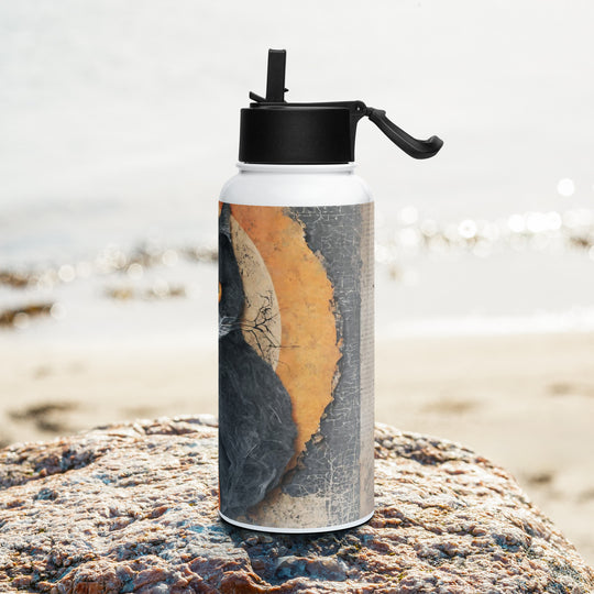 Stainless steel water bottle with a straw lid - WhatUWant2Buy