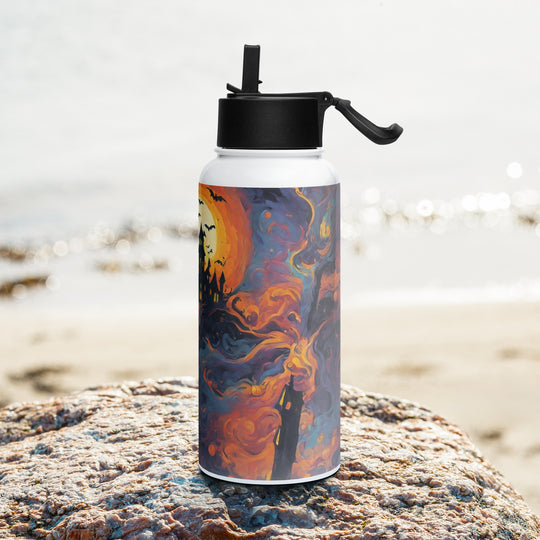Stainless steel water bottle with a straw lid - WhatUWant2Buy