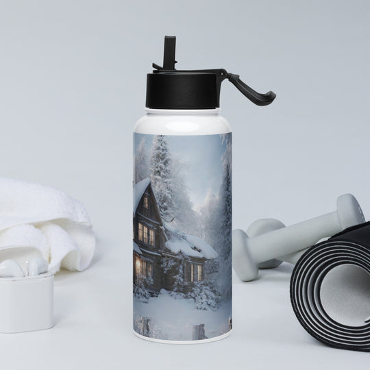 Stainless steel water bottle with a straw lid - WhatUWant2Buy