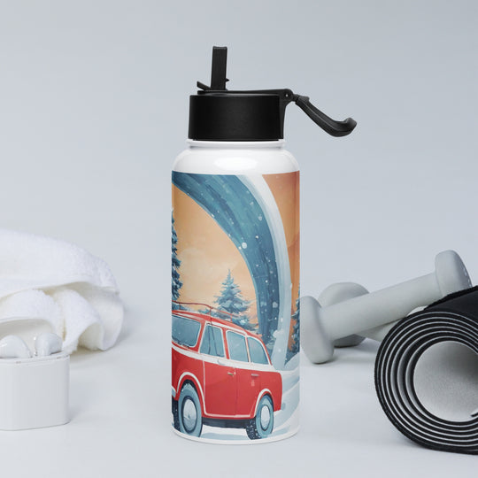 Stainless steel water bottle with a straw lid - WhatUWant2Buy