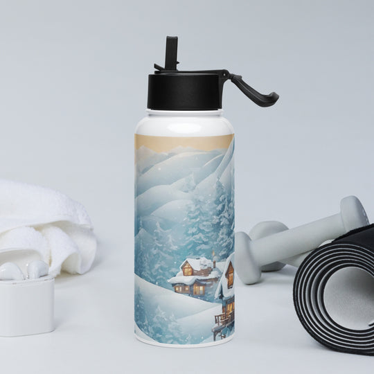 Stainless steel water bottle with a straw lid - WhatUWant2Buy