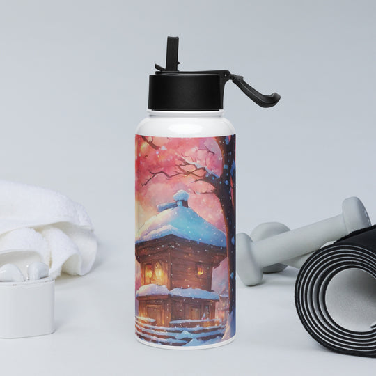 Stainless steel water bottle with a straw lid - WhatUWant2Buy
