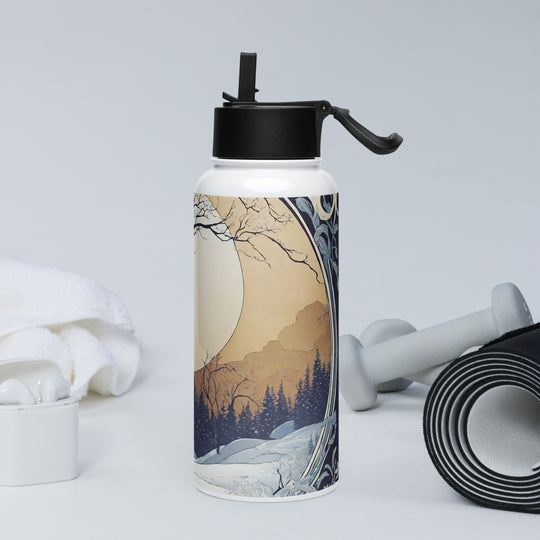 Stainless steel water bottle with a straw lid - WhatUWant2Buy