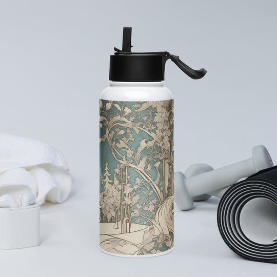 Stainless steel water bottle with a straw lid - WhatUWant2Buy