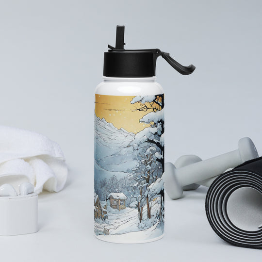 Stainless steel water bottle with a straw lid - WhatUWant2Buy
