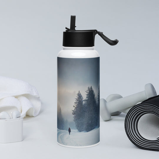 Stainless steel water bottle with a straw lid - WhatUWant2Buy