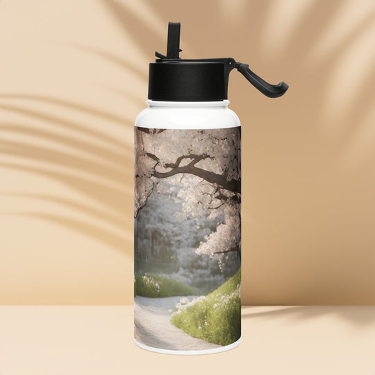 Stainless steel water bottle with a straw lid - WhatUWant2Buy