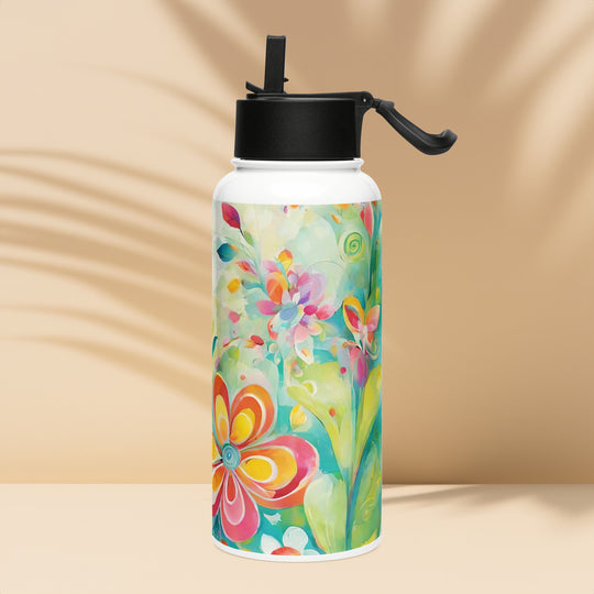 Stainless steel water bottle with a straw lid - WhatUWant2Buy