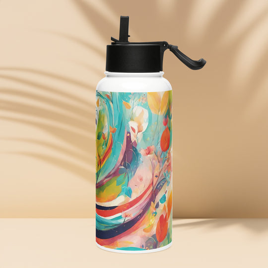 Stainless steel water bottle with a straw lid - WhatUWant2Buy