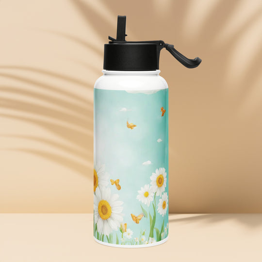 Stainless steel water bottle with a straw lid - WhatUWant2Buy