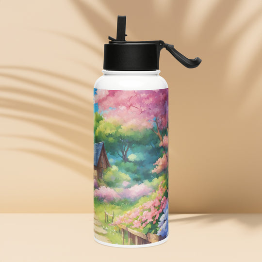 Stainless steel water bottle with a straw lid - WhatUWant2Buy