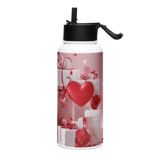 Stainless steel water bottle with a straw lid - WhatUWant2Buy