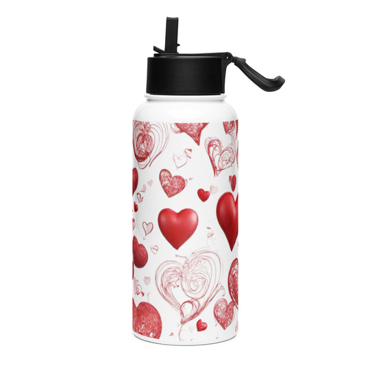 Stainless steel water bottle with a straw lid - WhatUWant2Buy