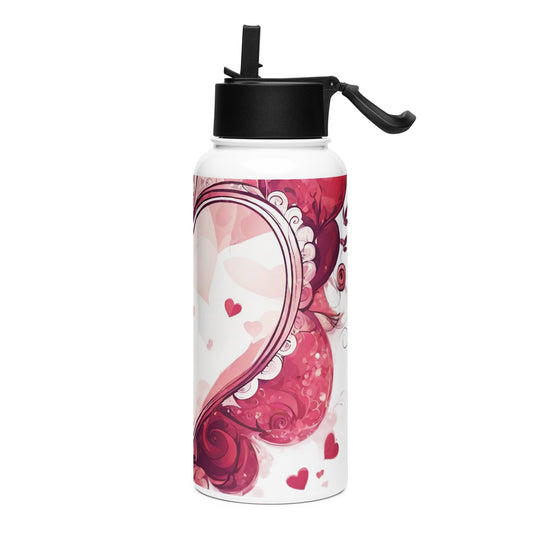 Stainless steel water bottle with a straw lid - WhatUWant2Buy