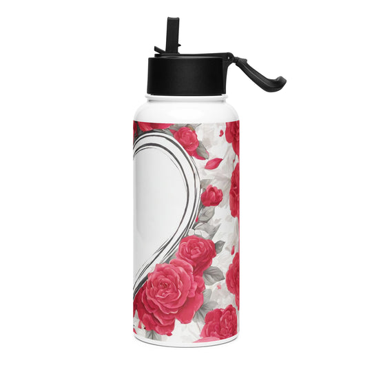 Stainless steel water bottle with a straw lid - WhatUWant2Buy