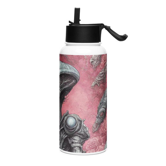 Stainless steel water bottle with a straw lid - WhatUWant2Buy