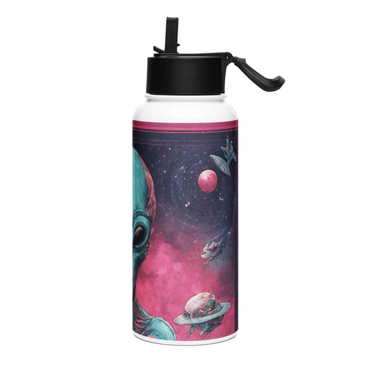 Stainless steel water bottle with a straw lid - WhatUWant2Buy
