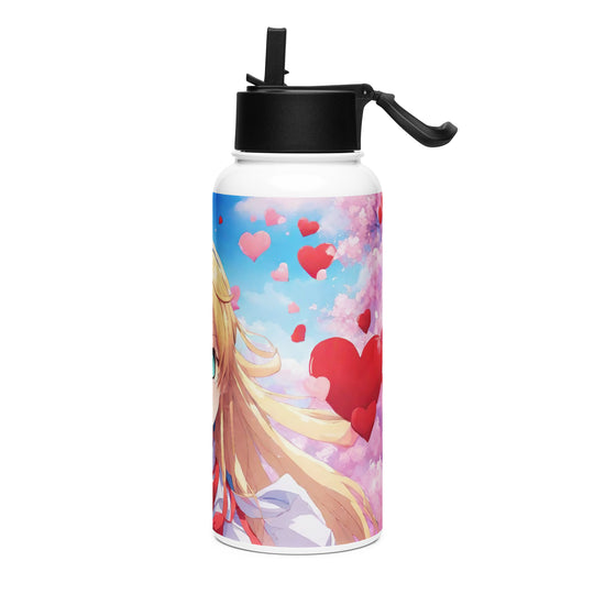 Stainless steel water bottle with a straw lid - WhatUWant2Buy