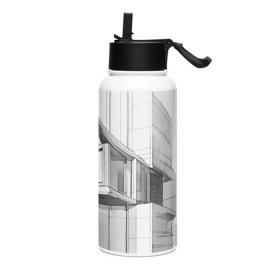 Stainless steel water bottle with a straw lid - WhatUWant2Buy