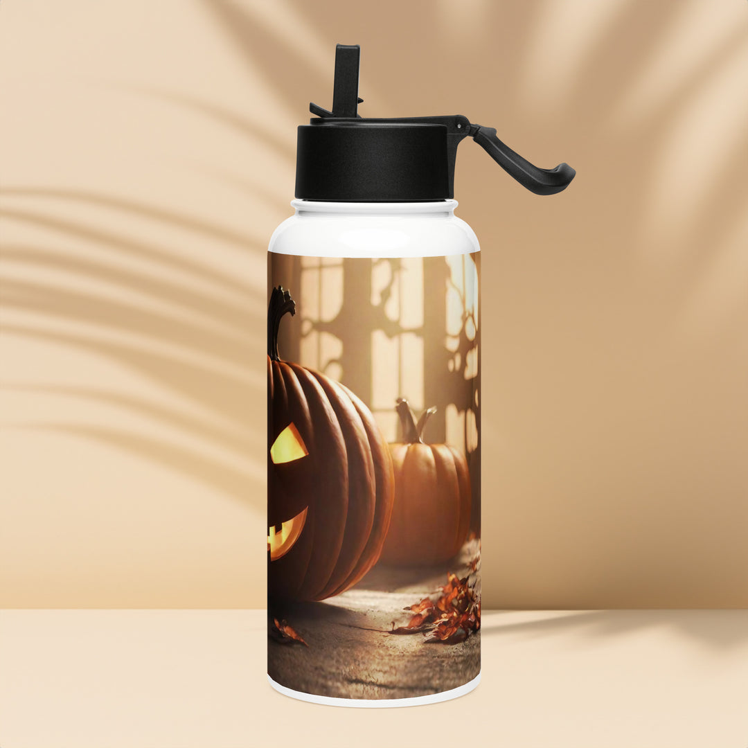 Stainless steel water bottle with a straw lid - WhatUWant2Buy