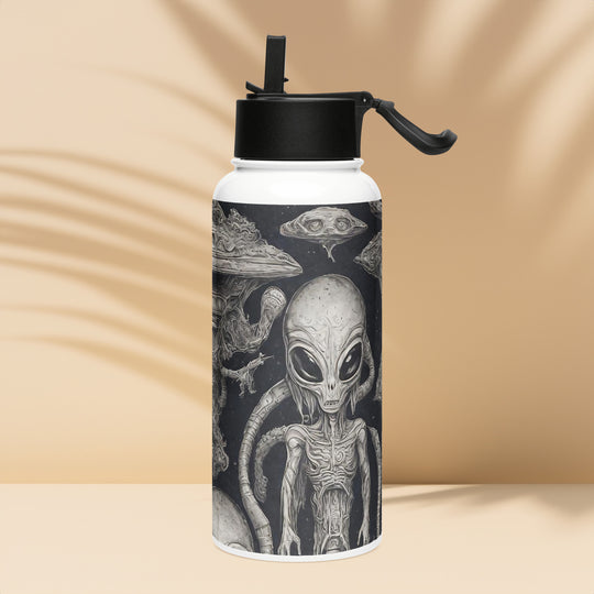 Stainless steel water bottle with a straw lid - WhatUWant2Buy