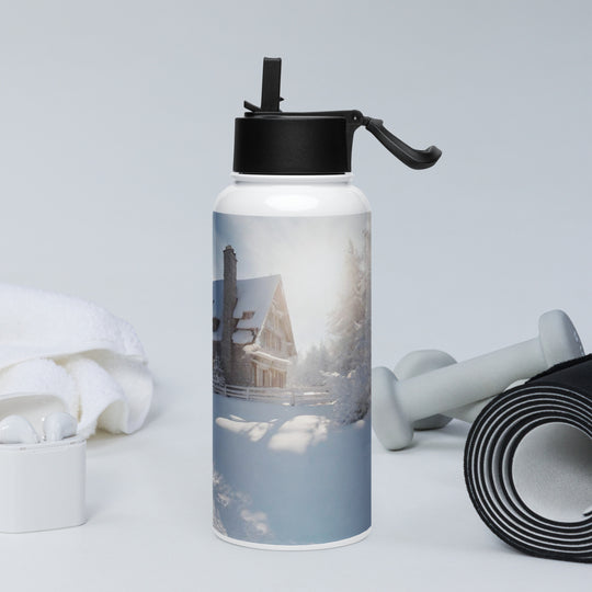 Stainless steel water bottle with a straw lid - WhatUWant2Buy