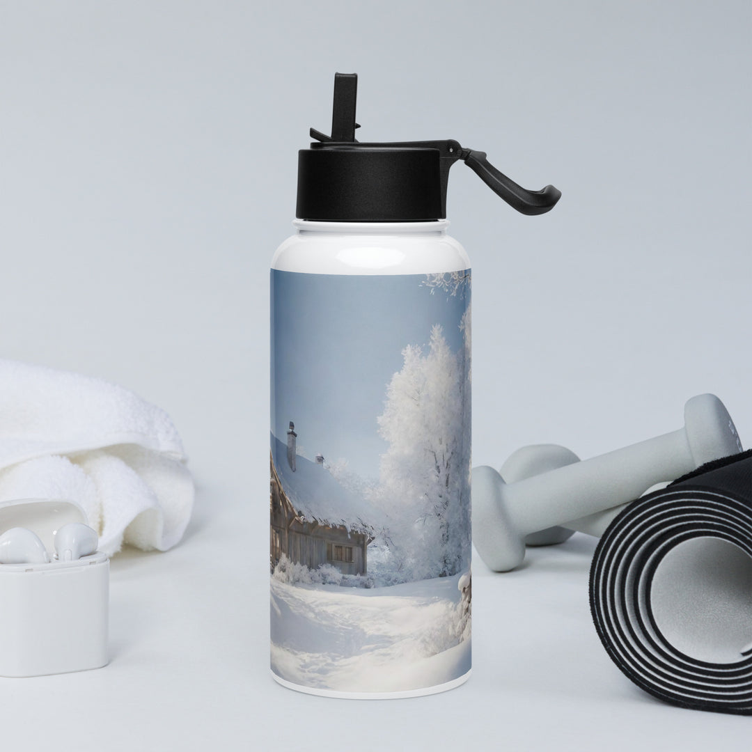 Stainless steel water bottle with a straw lid - WhatUWant2Buy