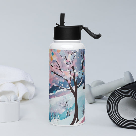 Stainless steel water bottle with a straw lid - WhatUWant2Buy