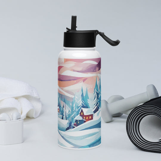 Stainless steel water bottle with a straw lid - WhatUWant2Buy