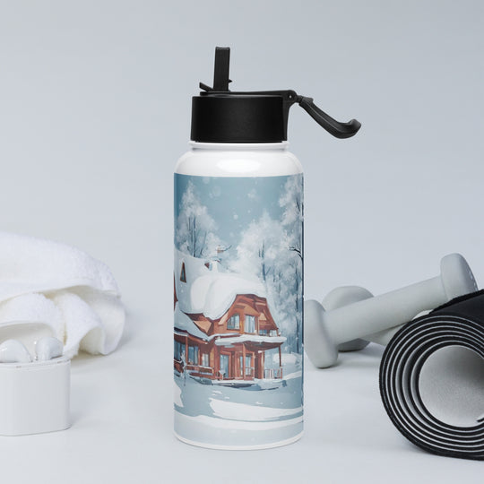 Stainless steel water bottle with a straw lid - WhatUWant2Buy