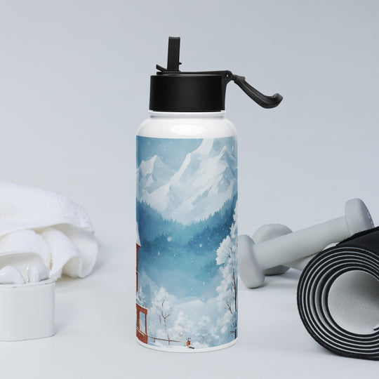 Stainless steel water bottle with a straw lid - WhatUWant2Buy