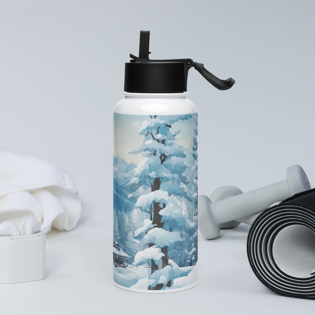 Stainless steel water bottle with a straw lid - WhatUWant2Buy