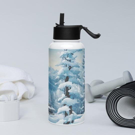Stainless steel water bottle with a straw lid - WhatUWant2Buy