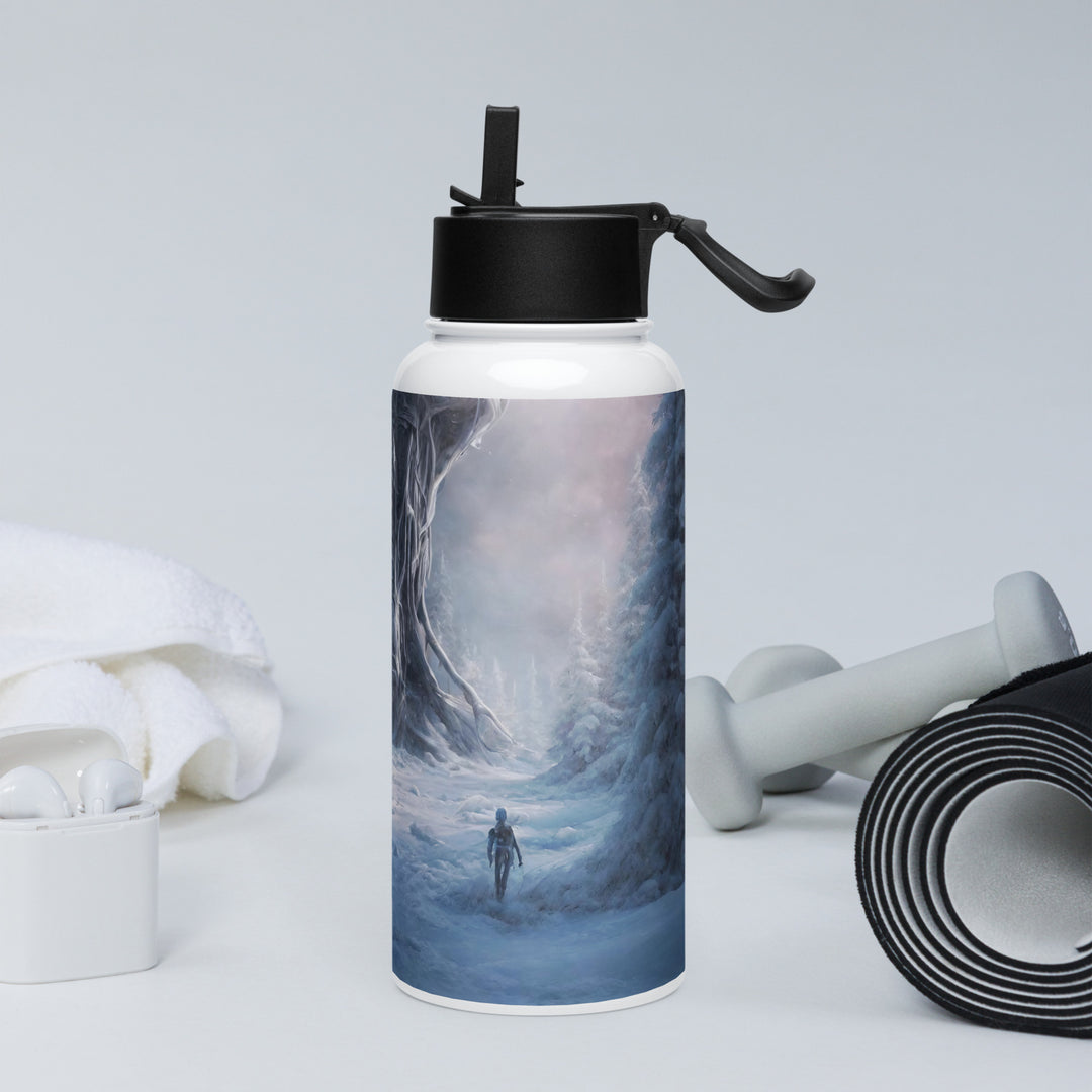 Stainless steel water bottle with a straw lid - WhatUWant2Buy