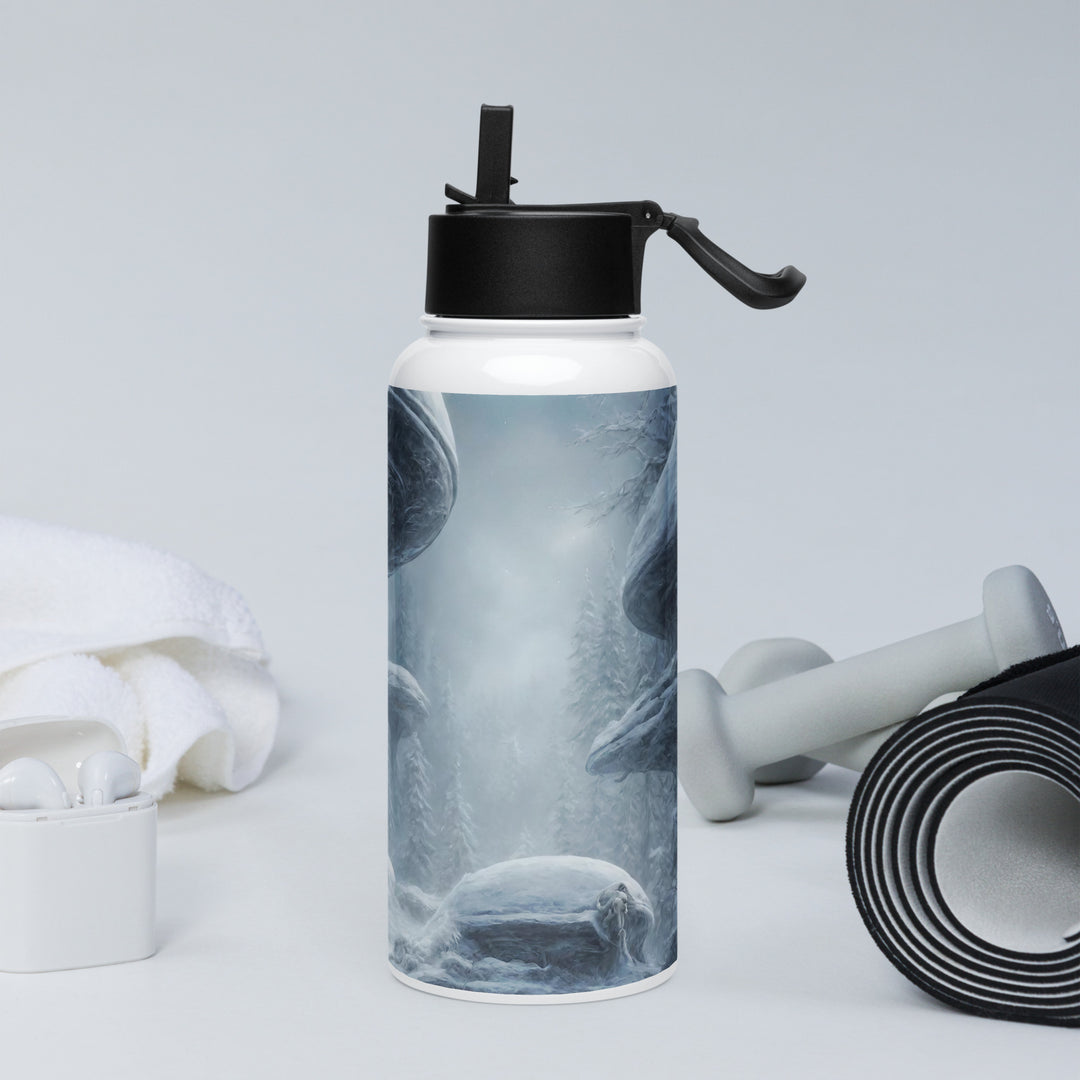 Stainless steel water bottle with a straw lid - WhatUWant2Buy