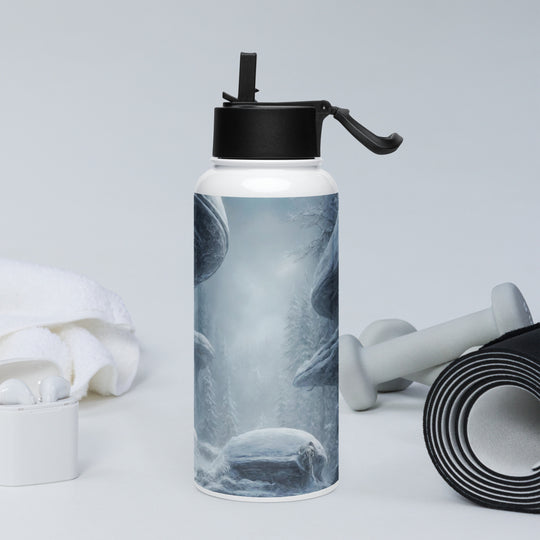 Stainless steel water bottle with a straw lid - WhatUWant2Buy