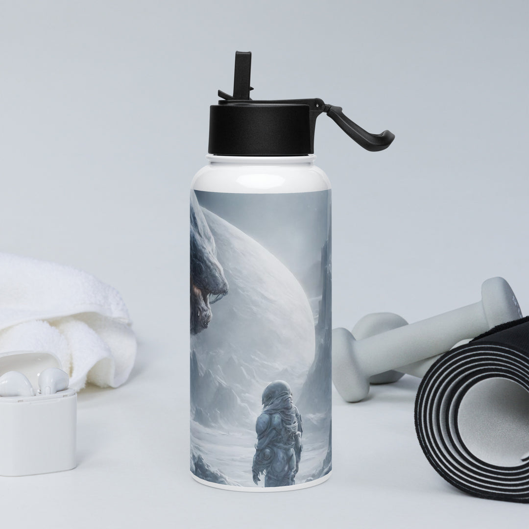 Stainless steel water bottle with a straw lid - WhatUWant2Buy