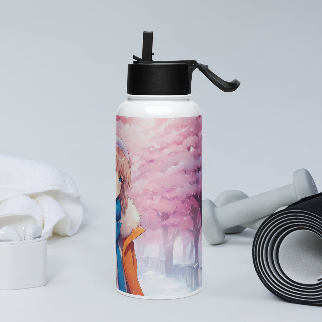 Stainless steel water bottle with a straw lid - WhatUWant2Buy
