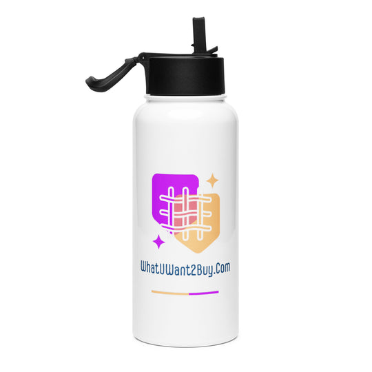 Stainless steel water bottle with a straw lid - WhatUWant2Buy