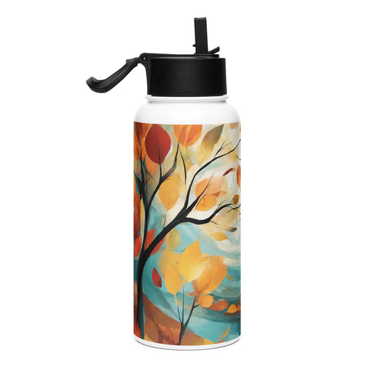 Stainless steel water bottle with a straw lid - WhatUWant2Buy