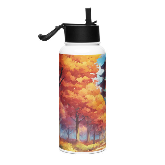 Stainless steel water bottle with a straw lid - WhatUWant2Buy