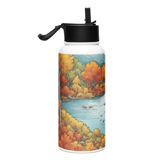 Stainless steel water bottle with a straw lid - WhatUWant2Buy