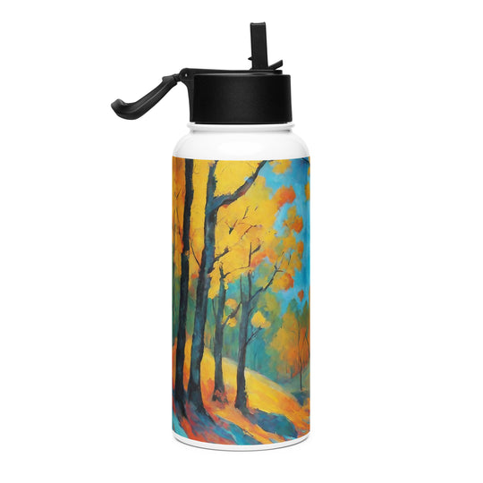 Stainless steel water bottle with a straw lid - WhatUWant2Buy