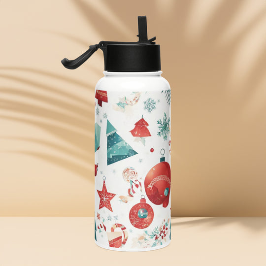Stainless steel water bottle with a straw lid - WhatUWant2Buy