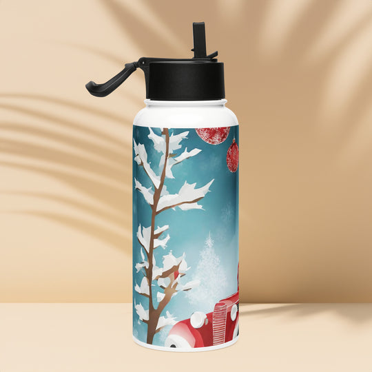 Stainless steel water bottle with a straw lid - WhatUWant2Buy